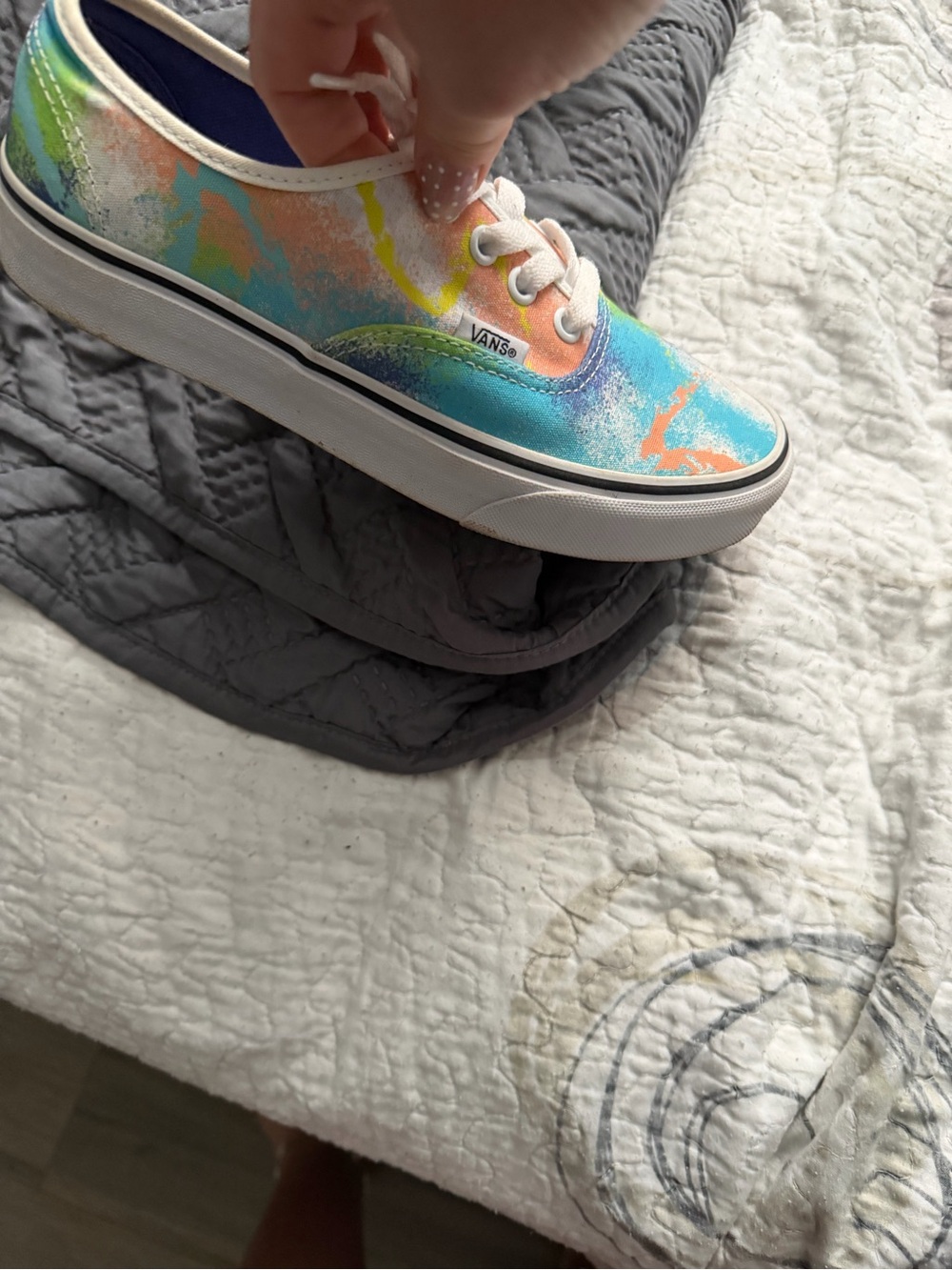 Vans  Tie-Dye Low-Top Sneakers in Blue, Peach, Yellow